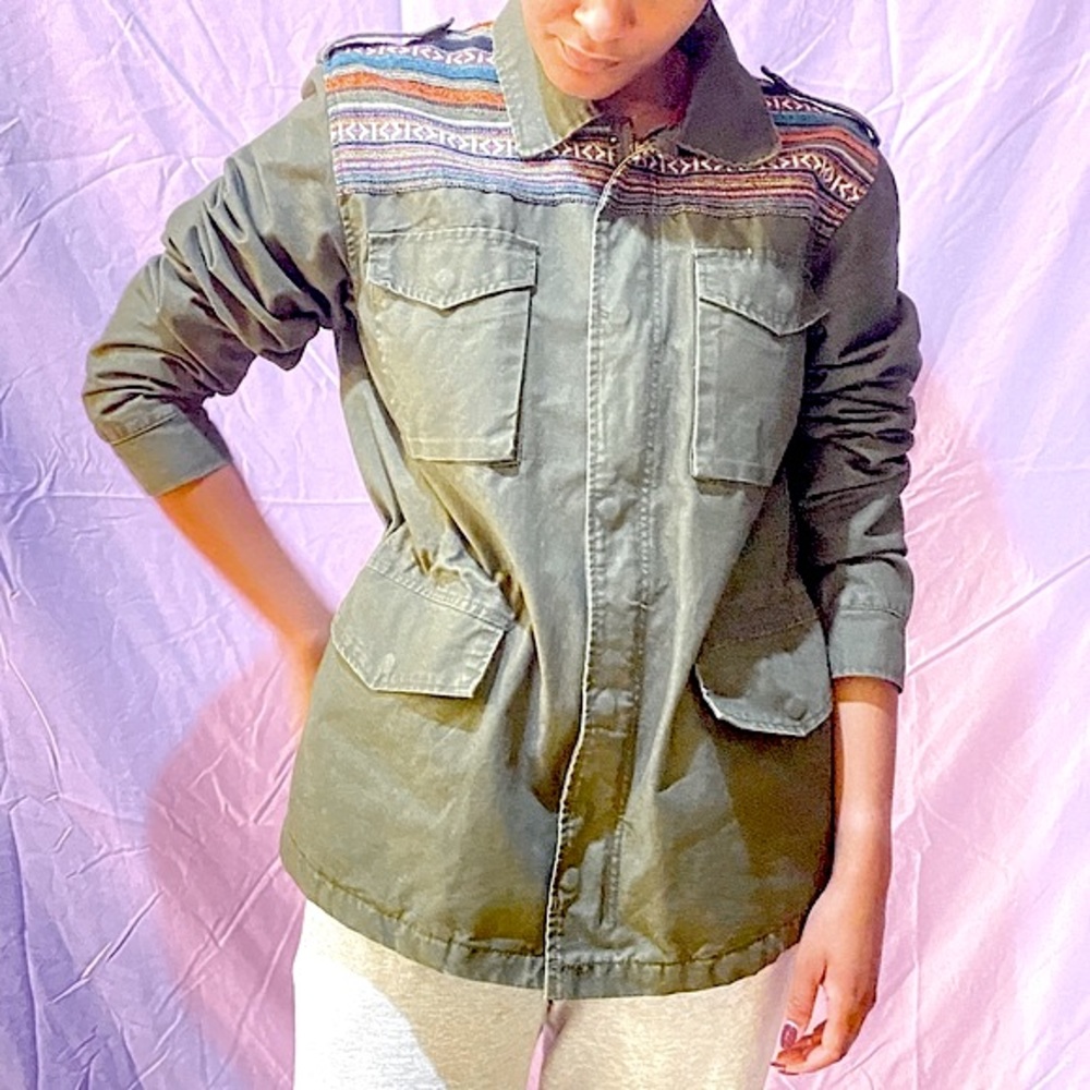 Forever 21 Green Unisex Cargo Jacket Size L